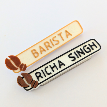 NAME TAG BADGE | Cafe | Coffee bean | 10 letters